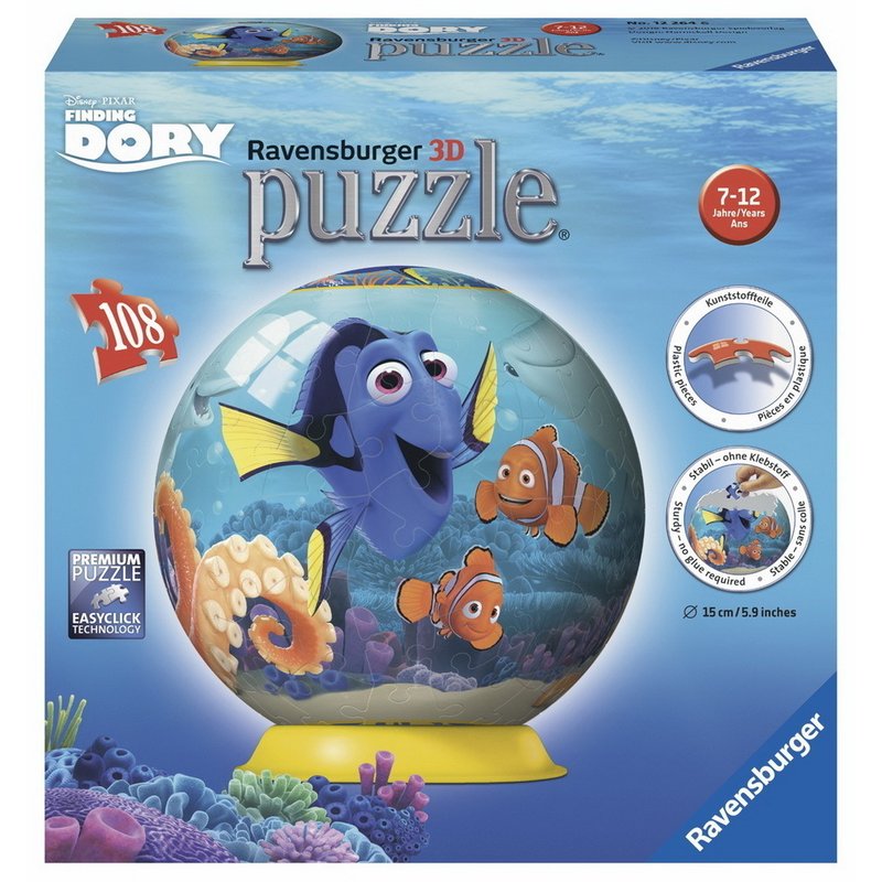 Ravensburger - Puzzle 3D In cautarea lui Dory, 108 piese