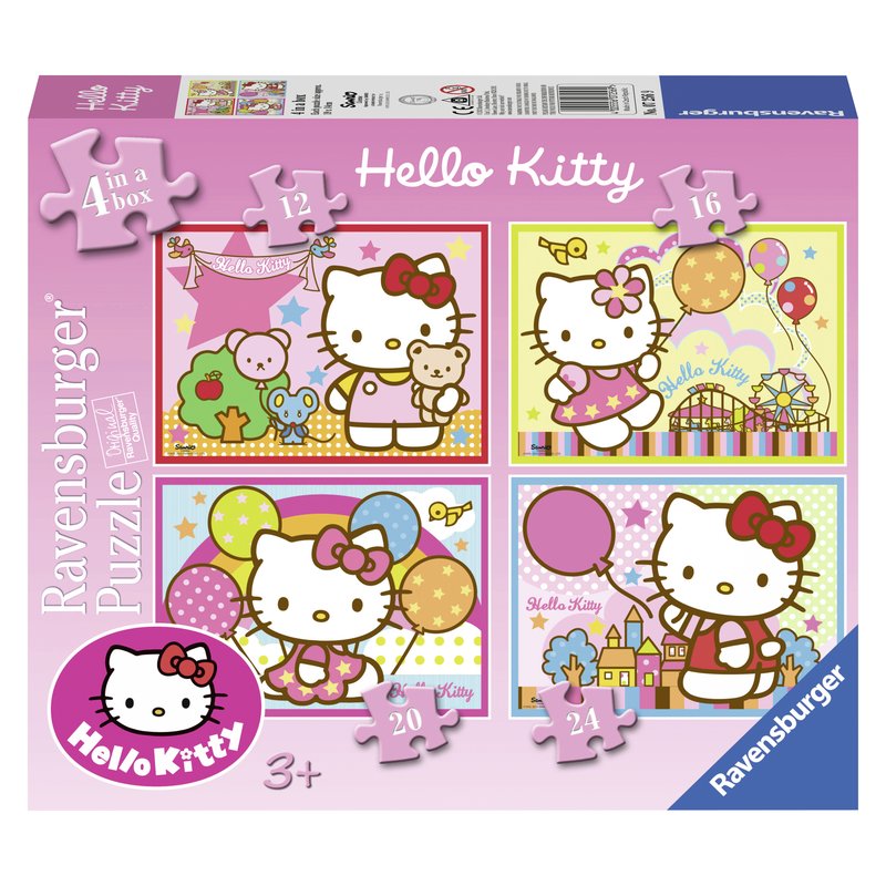 Ravensburger - Puzzle Hello Kitty, 4 buc in cutie, 12/16/20/24 piese