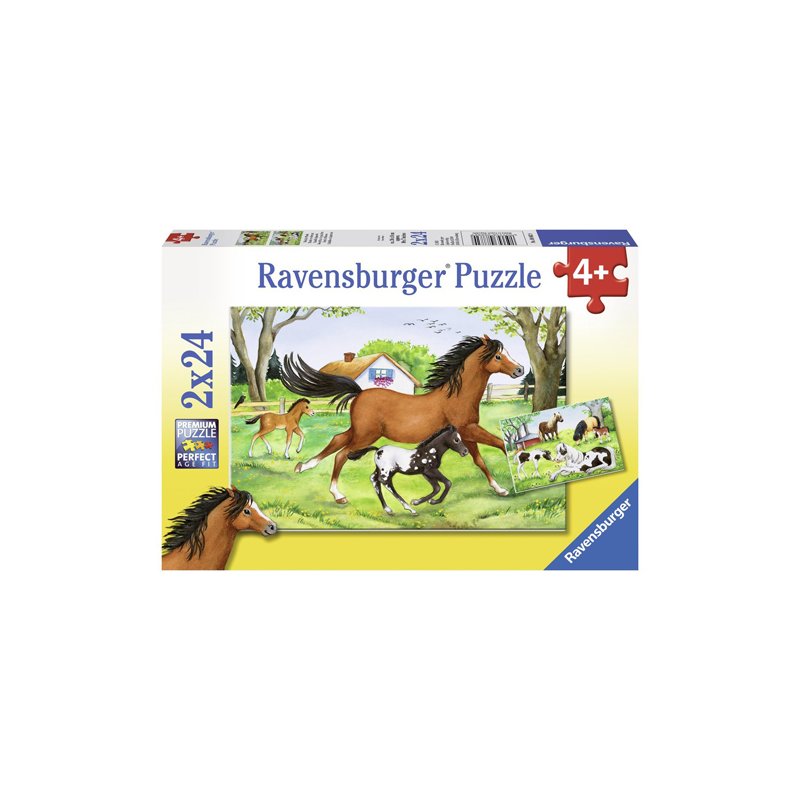 Ravensburger - Puzzle Lumea cailor, 2x24 piese