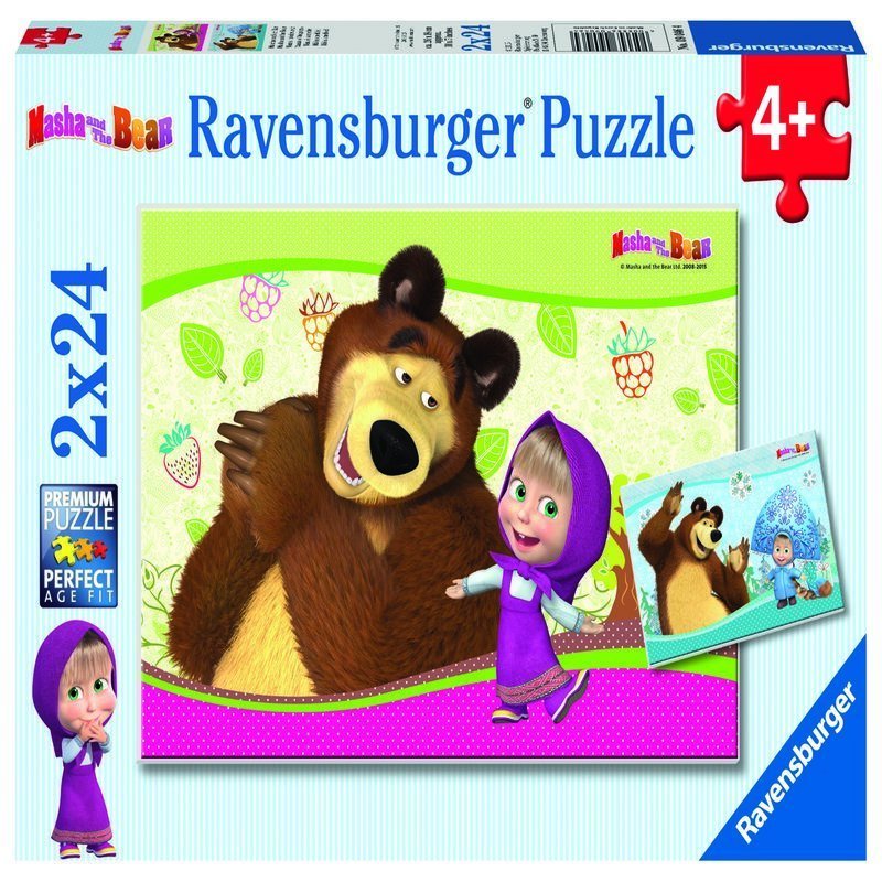 Ravensburger - Puzzle Masha si Ursul, 2x24 piese