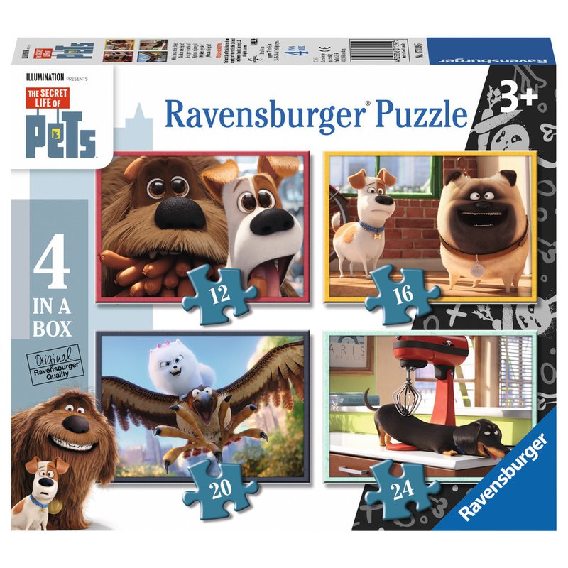 Ravensburger - Puzzle Pets - Singuri acasa, 12/16/20/24 piese