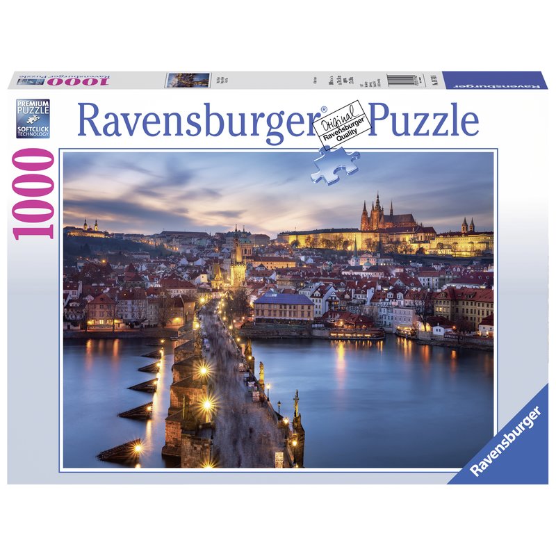 Ravensburger - Puzzle Praga noaptea, 1000 piese