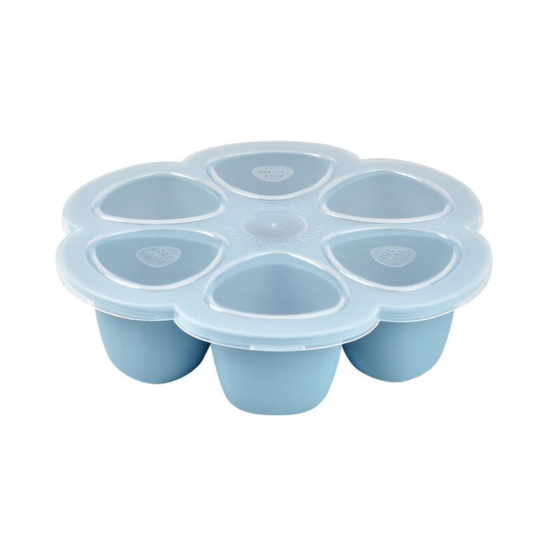 Beaba - recipient ermetic silicon multiportii 6x90 ml windy blue