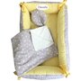 Reductor Personalizat Bebe Bed Nest cu paturica si pernuta antiplagiocefalie Deseda Stelute pe gri - 3