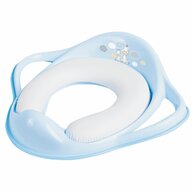 Maltex baby - Reductor toaleta copii, antiderapant, colac integrat moale si manere, Zebra Light Blue, 