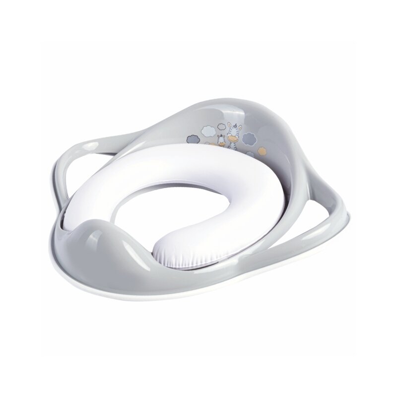 Maltex baby - reductor toaleta copii, antiderapant, colac integrat moale, zebra gri,
