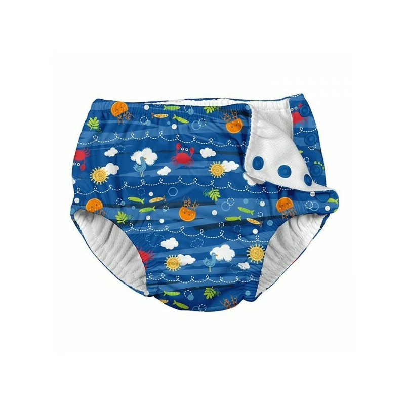 Royal blue sea friends 18 luni - slip baieti spf 50+ refolosibil, cu capse green sprouts by iplay