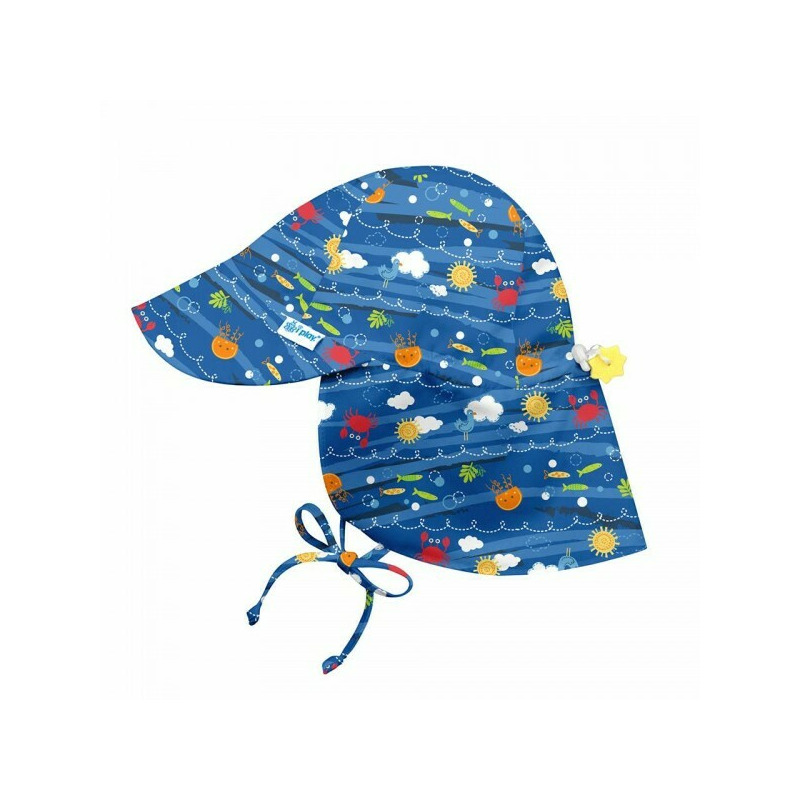 Royal blue sea friends 2t/4t - palarie baieti spf 50+ cu snur reglator green sprouts by iplay