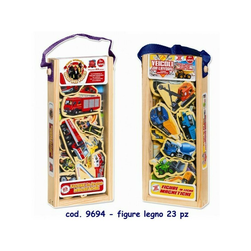 Rs toys - figurine cu magneti 23 piese din lemn