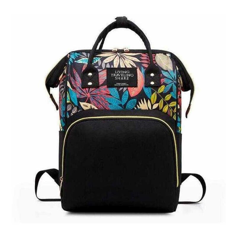 Bambinice - Rucsac pentru mamici, Leaves, Negru