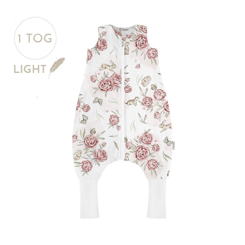 Sac de dormit cu picioare, bumbac 1 tog, peony dreamland, s, 1-3 ani