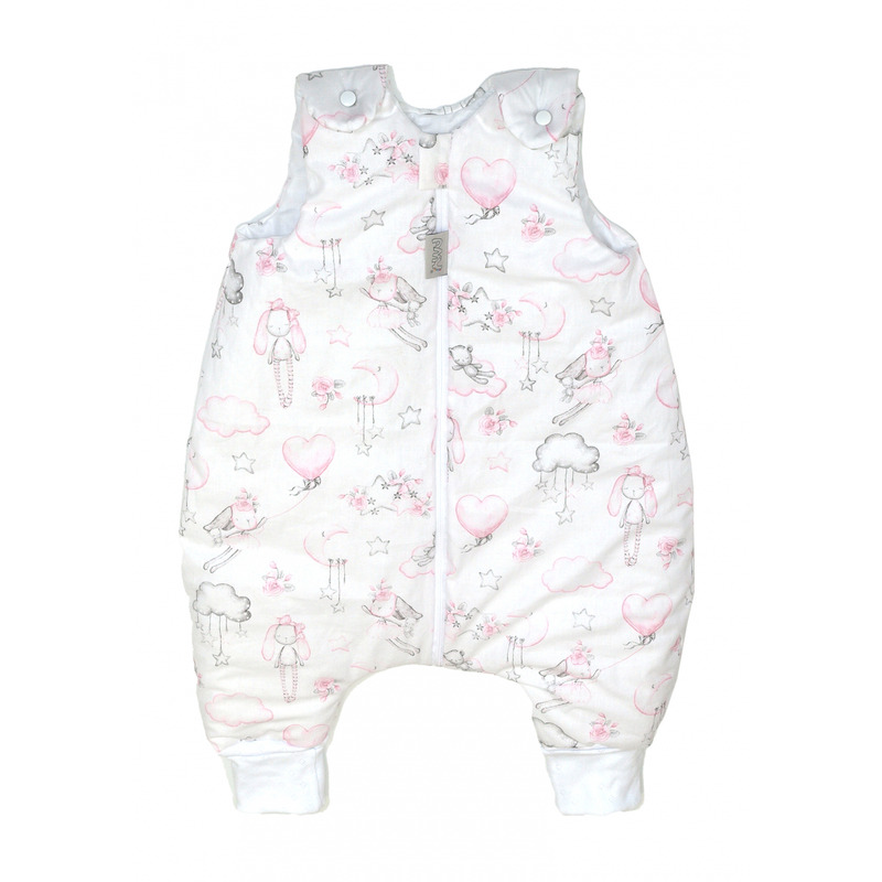 Sac de dormit cu picioare, bumbac 2.5 tog, dolly doll roz, s, 6-24 luni