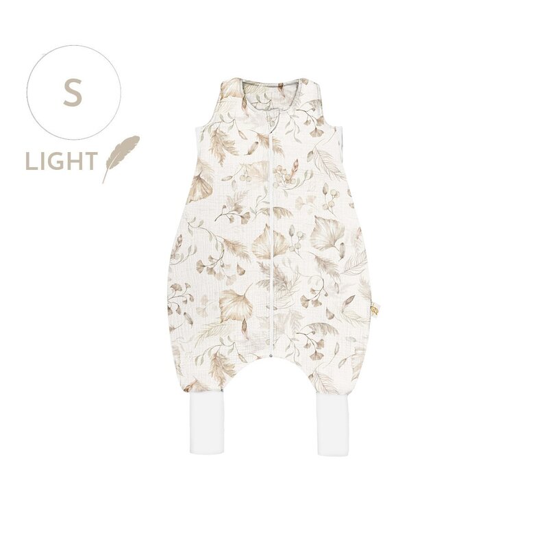 Babysteps - sac de dormit cu picioare, bumbac muselina 0.5 tog, light boho, s, 1-3 ani