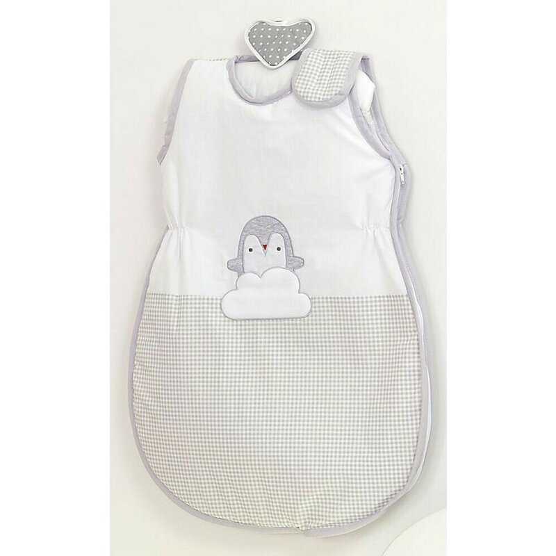 AMY - Sac de dormit fara maneci Pinguin Cu broderie, 80 cm, 74x50 cm