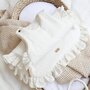 Babyly - Sac de dormit pana la 9 luni, bumbac brodat Alb cu volanase by  cu umplutura antialergica BabySoft  , marimea S, 2-2,5 TOG pe tot parcursul anului - 1