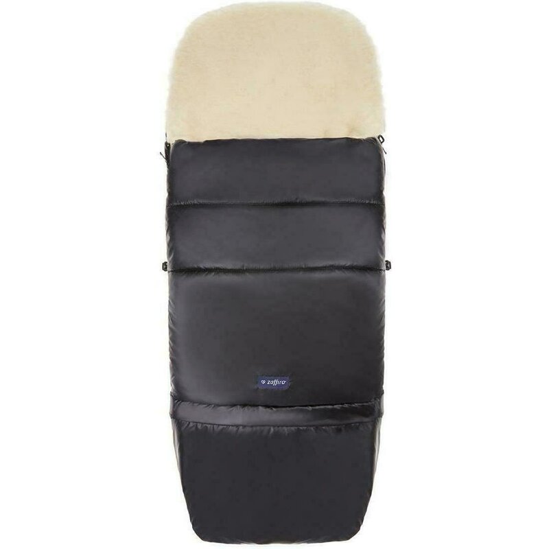 Womar zaffiro - sac termic de iarna nego pastel interior din lana oaie, 103x44 cm, negru