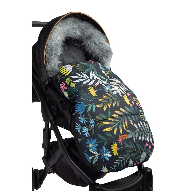 Sensillo - sac de iarna olaf fleece 100x45 cm negru/flori
