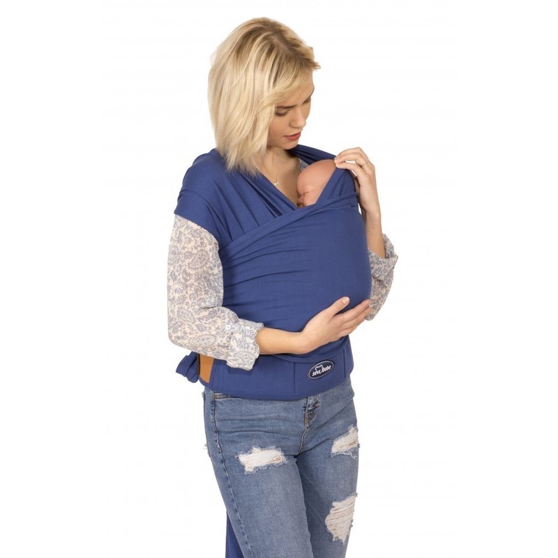 Sevi Baby – Sal purtare elastic cu suport lombar, Albastru albastru