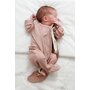 Babyly - Salopeta bebelusi cu maneca lunga si botosei, inchidere cu fermoar, Bej Fluid, marimea 68 - 5