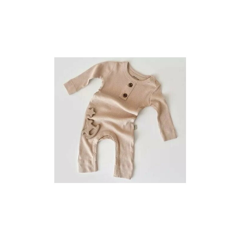 Babycosy - Salopeta cu maneca lunga si panataloni lungi din bumbac organic si modal - Blush (Marime: 18-24 Luni)