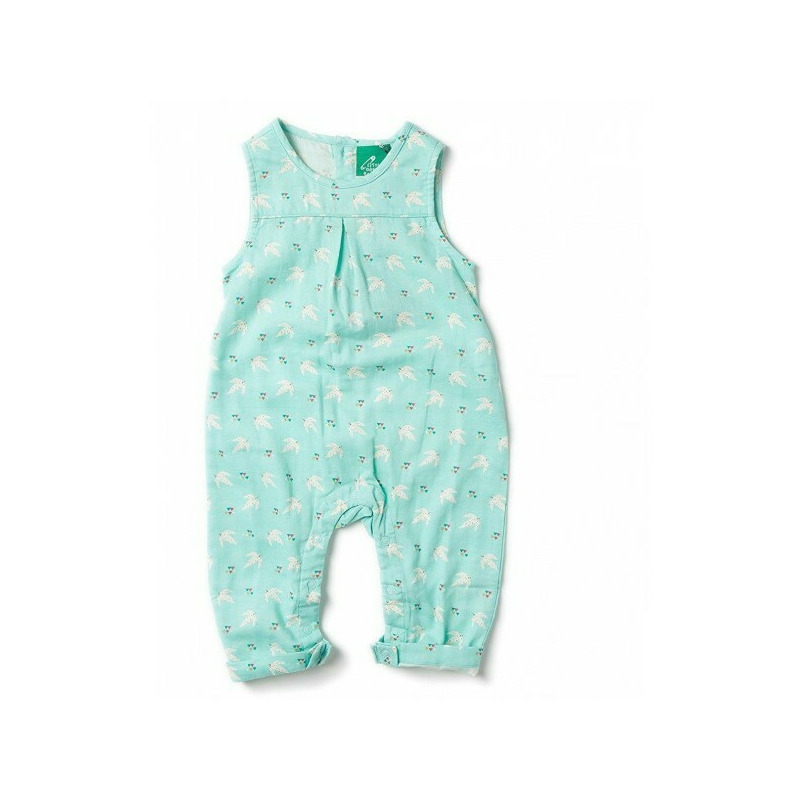 Salopeta de muselina bumbac organic - little green radicals - flying free 12/18 luni