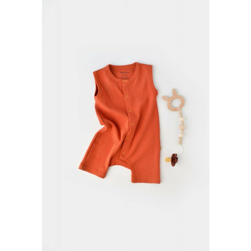Babycosy - salopeta fara maneci si panataloni scurti - 100% bumbac organic - scortisoara, baby cosy (marime: 9-12 luni)