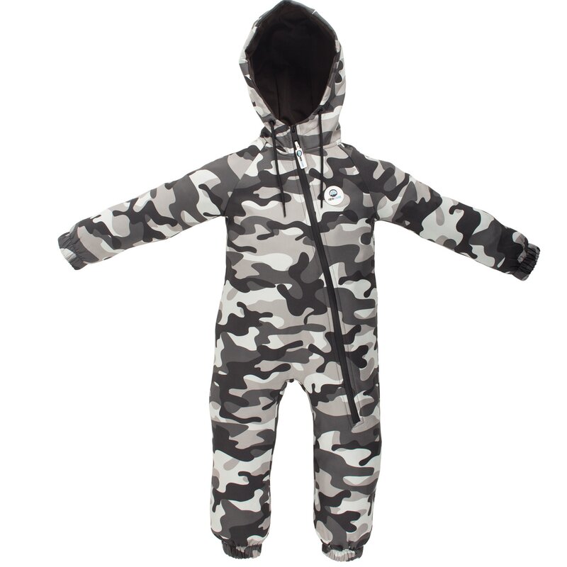 KidsCare - Salopeta impermeabila pentru copii Kidscare, cu protectie la vant si apa cu imprimeu Camuflaj - marime 122