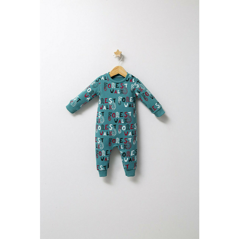 Salopeta pentru bebelusi de iarna forest, tongs baby, baietei (culoare: verde, marime: 0-3 luni)