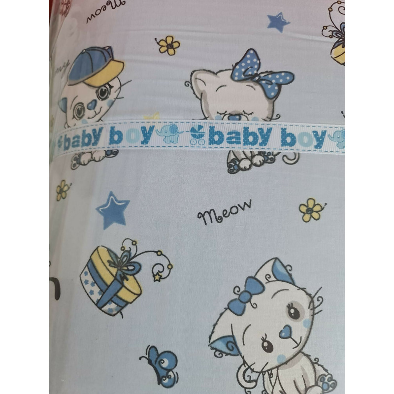 Saltea basic cu animalute 120/60/4 cm. , blue kreis design