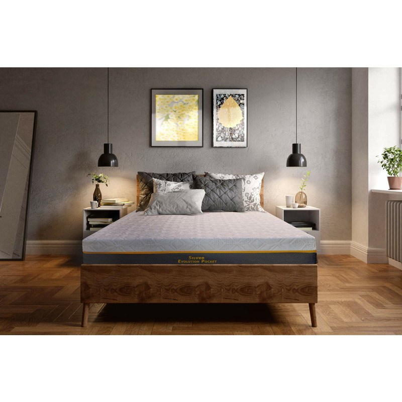 Saltea cu memorie și arcuri individuale somnexpert silver evolution pocket spring 160x190, înălțime 24 cm, husă detașabilă, fermitate medie
