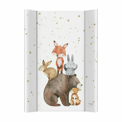 Saltea de infasat, Ceba Baby, Ultra Light, 50x70 cm, Cu intaritura, Pentru comode, masute de infasat si patuturi, Fara BPA, 0 luni+, Forest Friends
