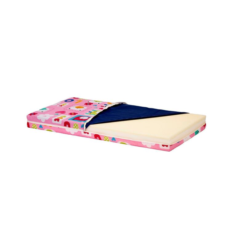 Somnart - saltea pat ortopedica cu husa protectie impermeabila pentru bebelusi si copii model flori 60x120
