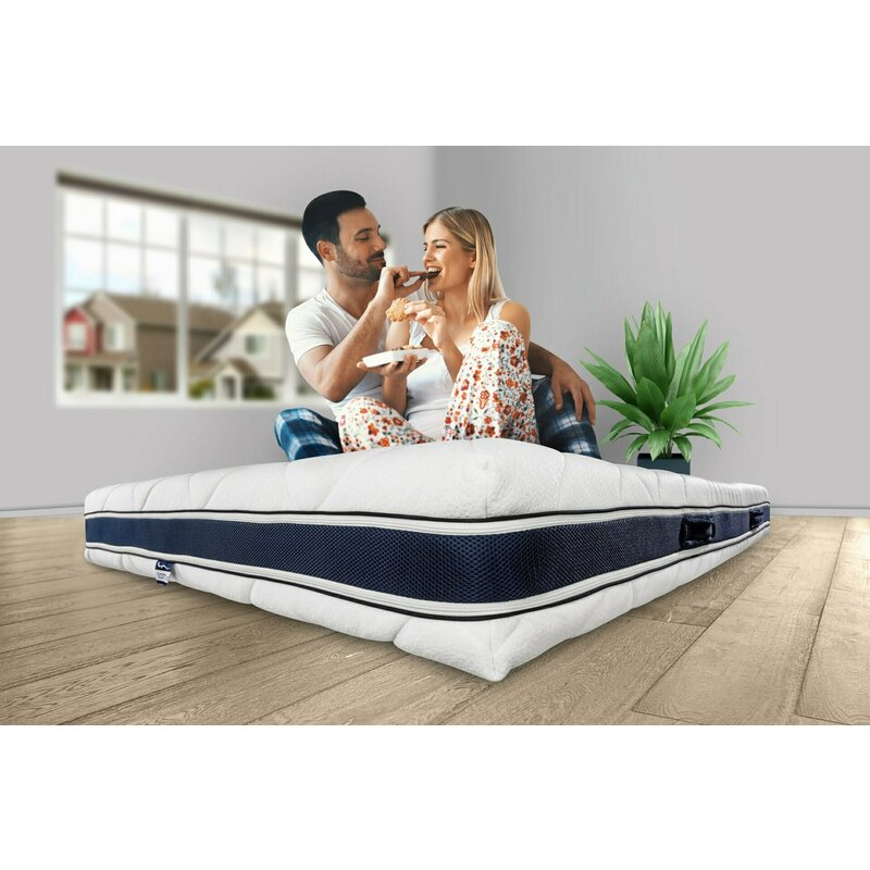 Somnart - saltea optimax memory 160x190, grosime 18cm, cu spuma memorie poliuretanica si husa 3d detasabila si lavabila, cu manere si fermitate medie