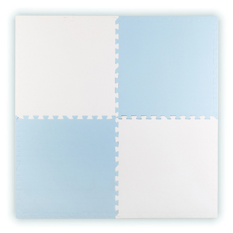 Ricokids - Covoras puzzle, 120x120 cm, Alb/Albastru
