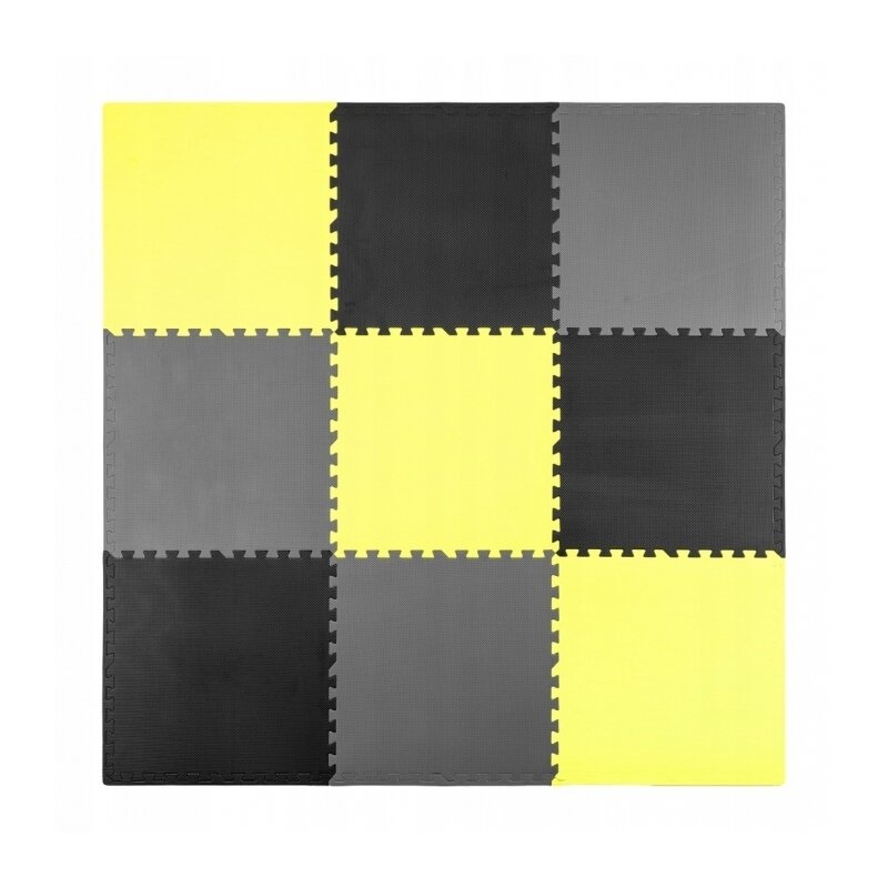 Ricokids - salteluta de joaca tip puzzle 180 x 180 cm 7497 - galben - gri - negru - resigilat