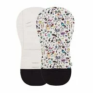 Salteluta pentru carucior, Petite&Mars, Foamy, Din spuma cu memorie, 86 x 42 cm, Reversibila, Universala, Bej/Multicolor