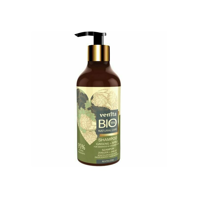 Sampon pentru par vopsit cu extract de ginseng si mar, 98% natural, venita bio, 400ml