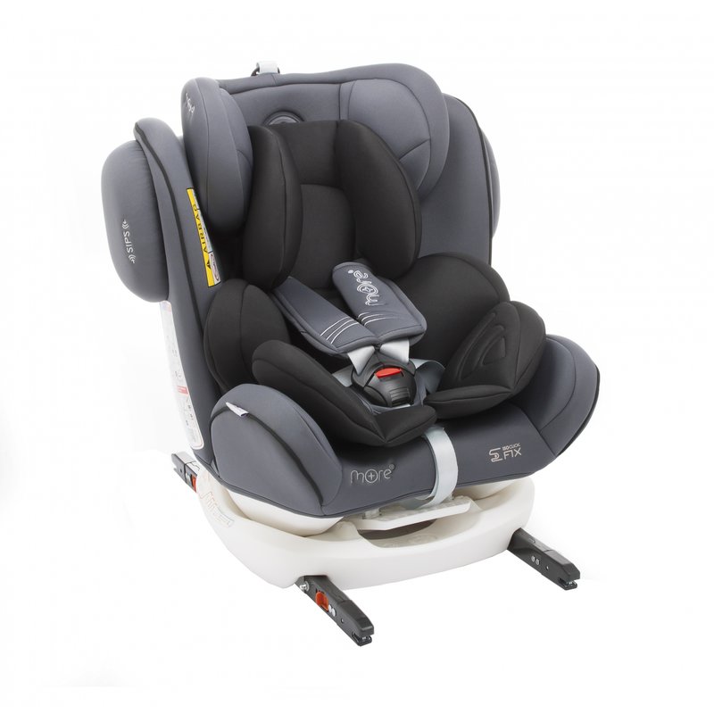 Babyauto – Scaun auto copii More Werdu Plus, cu sistem Dual Isofix, 0-36 kg, Gri/Negru 0-36