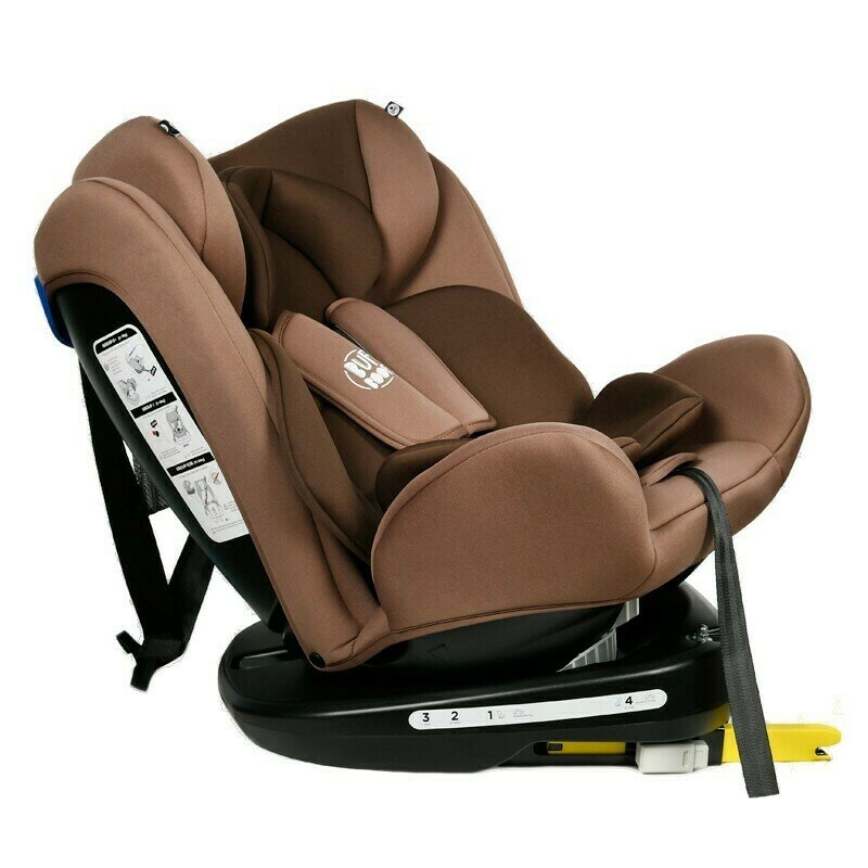 Buf boof - scaun auto tweety rotativ 360 grade cu isofix 0-36 kg baza neagra coffee