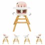 Juju - Scaun de masa Multifunctional Eat&Twist , 3 in 1, Cu sezut rotativ, Roz - 1
