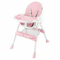Scaun de masa, Baby Mix, Nora, Multifunctional, Pliabil, Cu tavita dubla reglabila si detasabila, Conform cu EN 14988 + A1: 2020-07, 6-36 luni, Dusty Pink