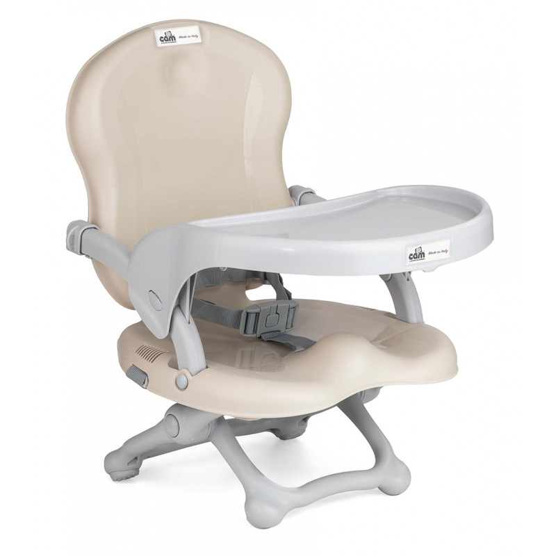 Scaun de masa cam smarty, inaltime ajustabila, varsta 6-36 luni, pliabil, centura de siguranta in 3 puncte, bej