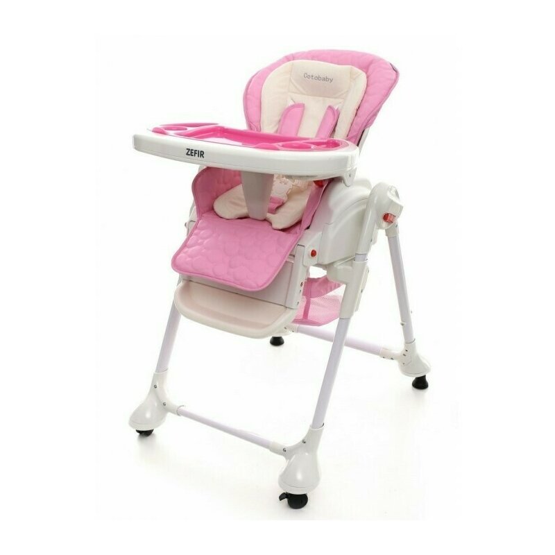 Coto baby - scaun de masa reglabil zefir , cu leganare, roz
