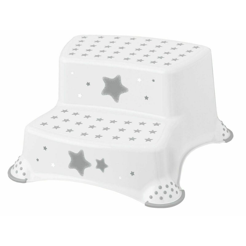 Scaunel Inaltator Wc In Doua Trepte Suprafata Antiderapanta Stars 40 X 37 X 21 Cm Keeeper White