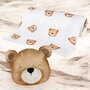 Scutec din bambus, Bocioland, Teddy Bear, Material certificat Oeko Tex Standard 100, Dimensiune mare, 75x75 cm, Multicolor - 3