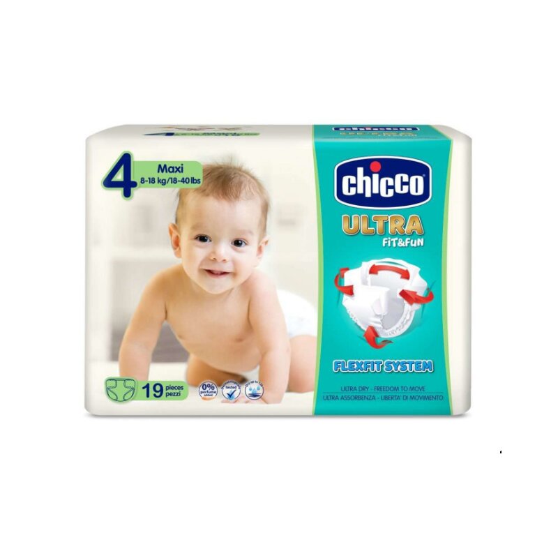 Chicco - scutece ultra fit & fun maxi, nr.4, 8-18kg, 19buc