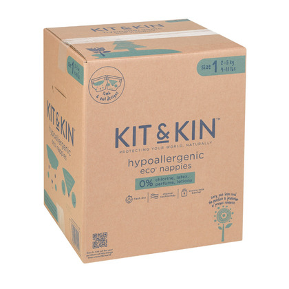 Kit and kin - Scutece Hipoalergenice Eco Kit&Kin, Marimea 1, 2-5 kg, 160 buc
