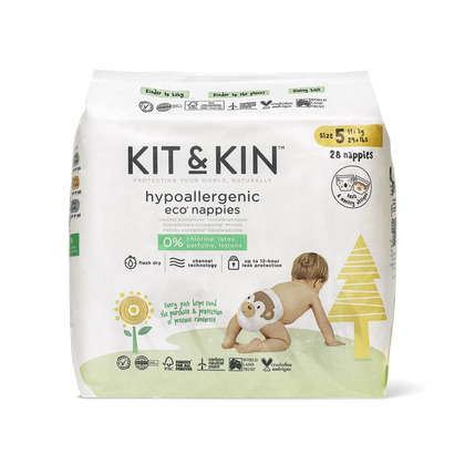 Kit and kin - Scutece Hipoalergenice Eco Kit&Kin, Marimea 5, 11 kg+ , 30 buc