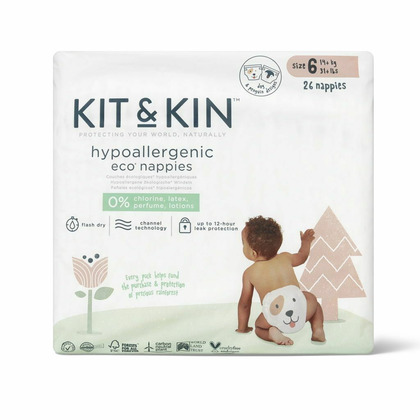 Kit and kin - Scutece Hipoalergenice Eco Kit&Kin, Marimea 6, 14 kg+, 104 buc