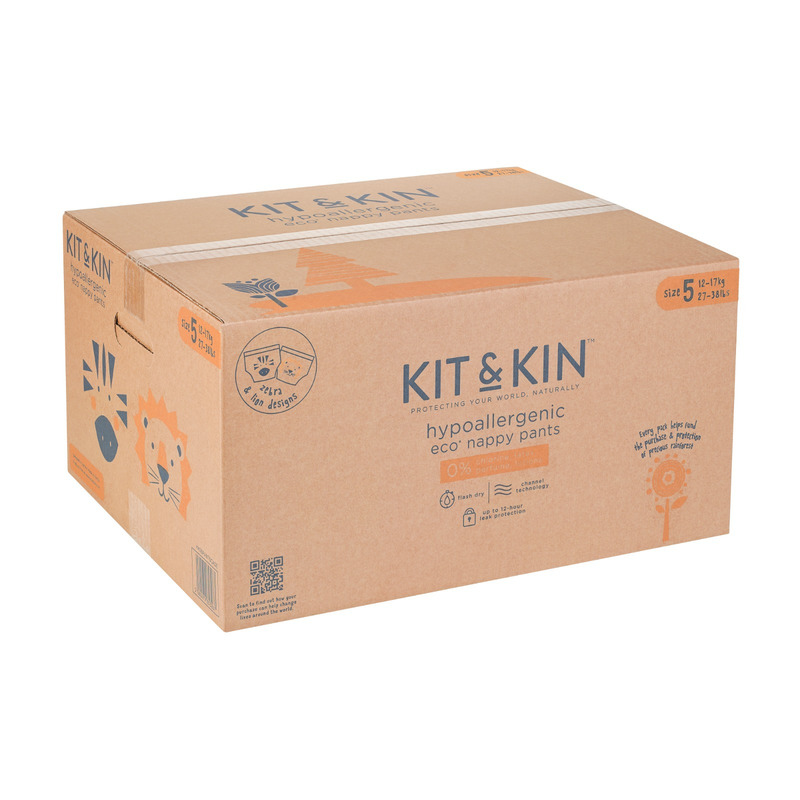 Scutece Hipoalergenice Eco Kit&Kin Pull Up Junior, Marimea 5, 12-17 kg, 120 buc